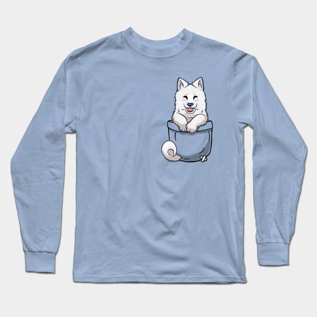 Pocket Samoyed Long Sleeve T-Shirt by TechraPockets